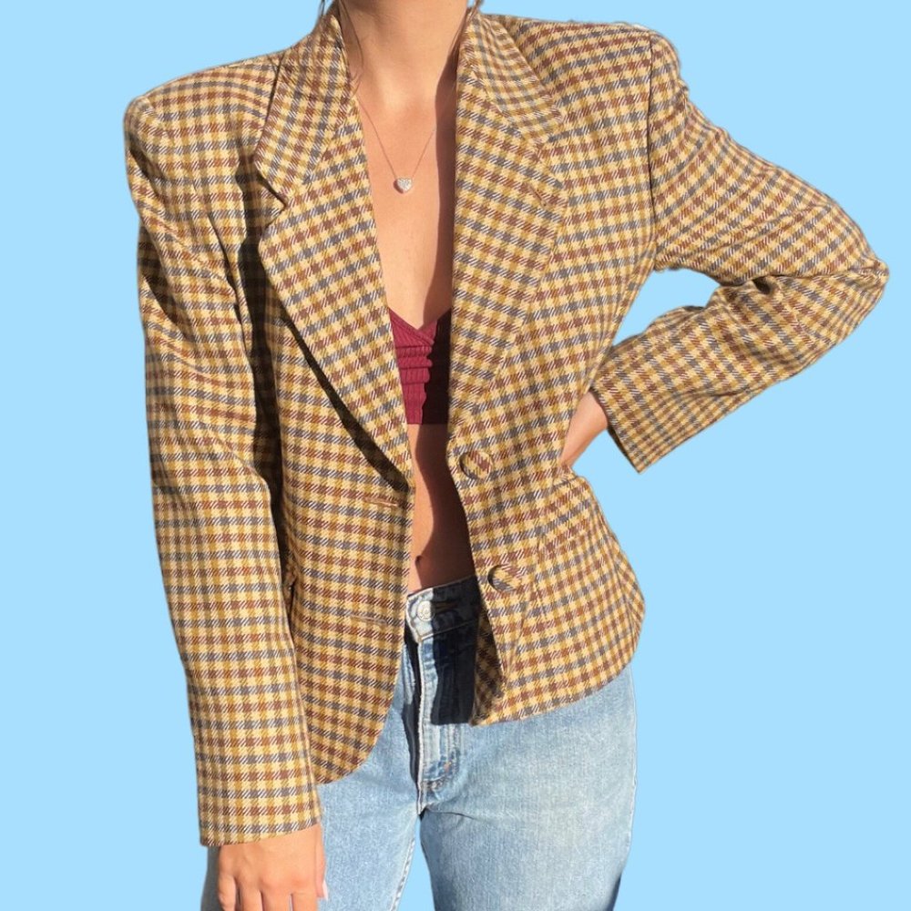 Emporio Armani Plaid women’s blazer made in Italy